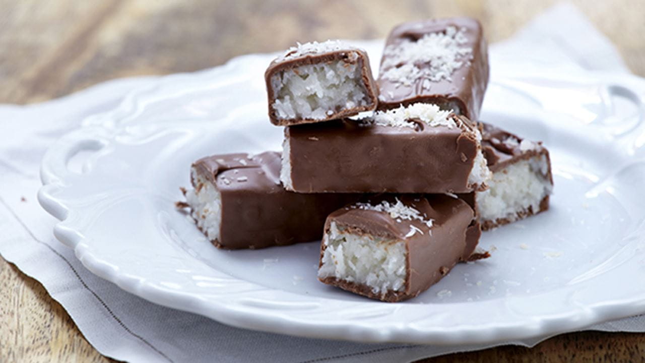 recipe image Σοκολατένιες μπάρες καρύδας