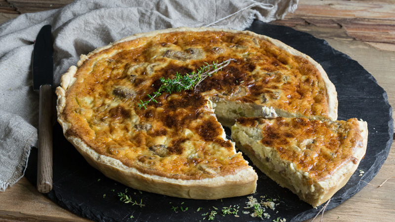 recipe image Αλμυρή τάρτα με μανιτάρια και παρμεζάνα