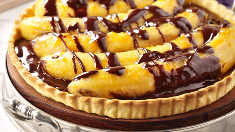 recipe image Τάρτα με καραμελωμένη μπανάνα και σοκολάτα