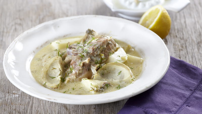 recipe image Κατσικάκι με αγκινάρες αυγολέμονο
