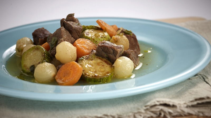 recipe image Μοσχαράκι με λαχανικά και μουστάρδα